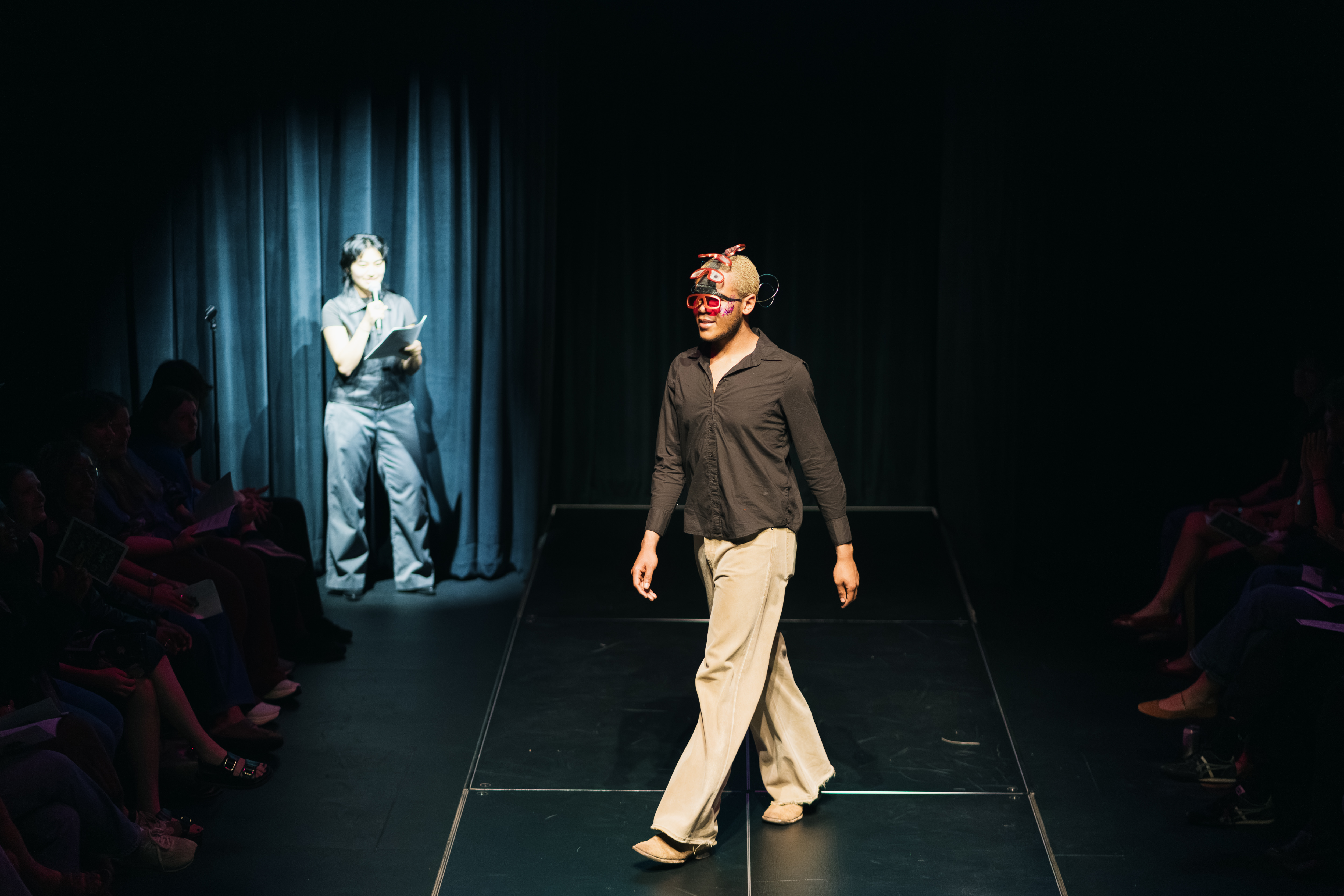 Model sports Empathy Glasses at runway show