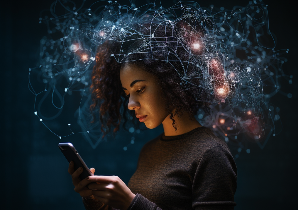 Person uses mental health app on smartphone