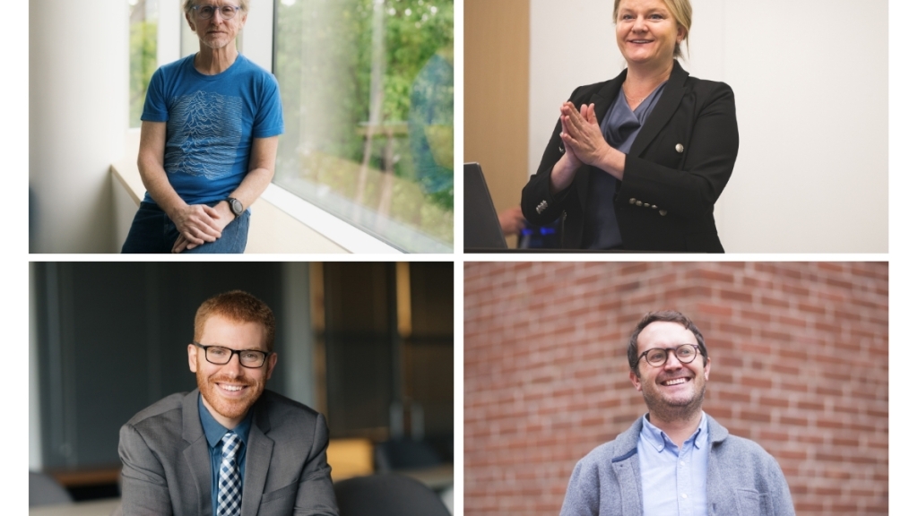 Clockwise from top left, Dartmouth professors Andrew Campbell, Lisa Marsch, Steven Frankland, and Nicholas Jacobson.