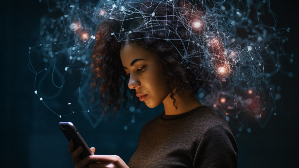 Person uses mental health app on smartphone