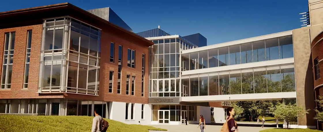 Architectural rendering of the new CS building